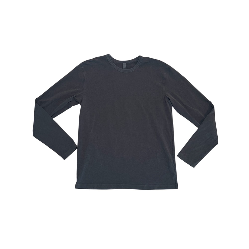 SKIMS Men's Charcoal Gray Jersey Lounge Relaxed Long Sleeve Shirt Casual Size S